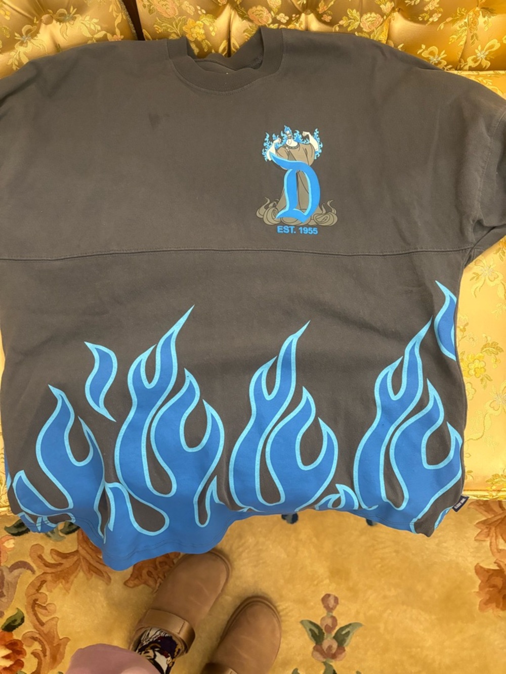 Disney Black Sweatshirt with Blue Flame Graphic
